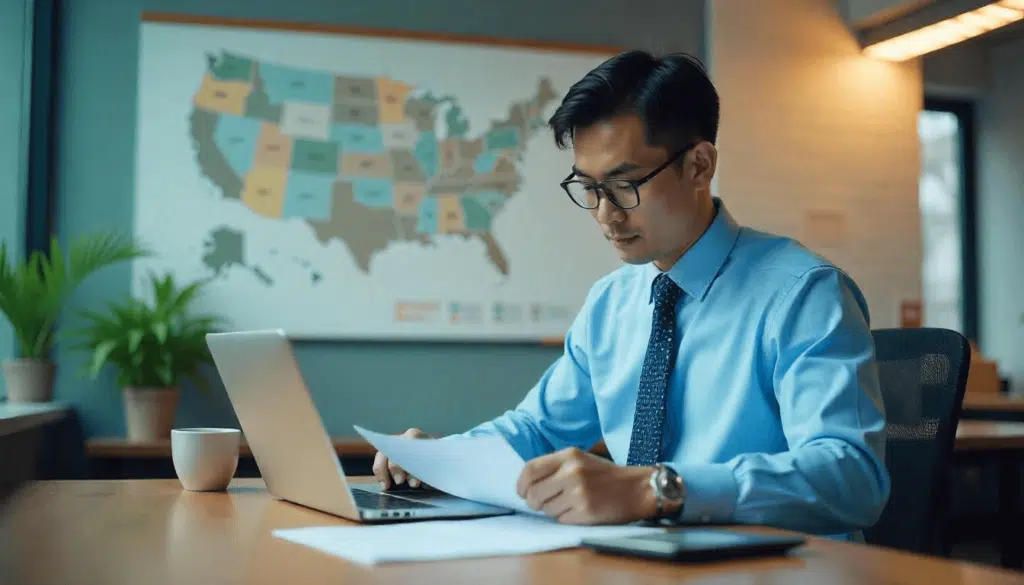 "Descubra como as leis variam de estado para estado nos EUA e como isso impacta a vida dos cidadãos, Entenda o sistema legal americano e suas particularidades em cada região, Aprenda sobre as diferenças nas leis de trânsito, trabalho e saúde entre os estados dos EUA, Saiba por que os EUA têm um sistema legal único e descentralizado, Conheça as leis estaduais que influenciam negócios, educação e direitos civis nos EUA, Explore como o federalismo americano permite que cada estado crie suas próprias leis, Descubra como as leis estaduais nos EUA afetam imigrantes, empreendedores e famílias, Entenda o papel dos tribunais estaduais e federais no sistema legal dos EUA, Aprenda sobre casos notáveis de diferenças legais entre os estados americanos, Saiba como as leis estaduais nos EUA impactam o dia a dia dos cidadãos.", "Learn how laws vary from state to state in the USA and how this impacts citizens' lives, Understand the American legal system and its unique features in each region, Discover the differences in traffic, labor, and healthcare laws across US states, Find out why the USA has a unique and decentralized legal system, Explore how state laws influence business, education, and civil rights in the USA, See how American federalism allows each state to create its own laws, Learn how state laws in the USA affect immigrants, entrepreneurs, and families, Understand the role of state and federal courts in the US legal system, Discover notable cases of legal differences between American states, See how state laws in the USA impact citizens' daily lives."