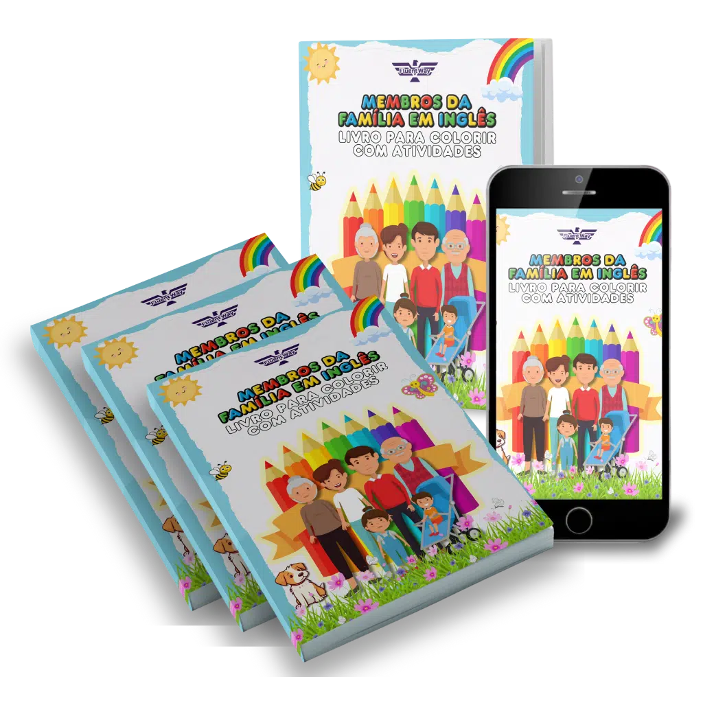 Atividades interativas e educativas para aprender os membros da família em inglês, incluindo árvore genealógica, jogos de associação, flashcards e páginas para colorir.