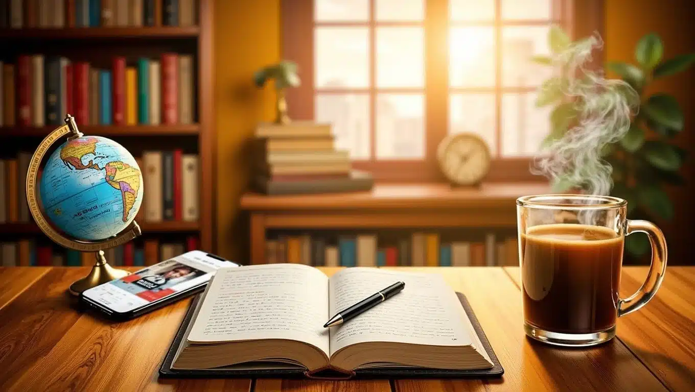 aprender inglês, propósito no aprendizado, metas SMART, rotina de estudos, imersão cultural, filmes em inglês, músicas em inglês, Fluent Way Idiomas, vocabulário essencial, prática de conversação, motivação para estudar, intercâmbio de idiomas, professores nativos, aprender inglês online, superar desafios, procrastinação no estudo, erros no aprendizado, cultura dos países de língua inglesa, dicas para estudar inglês, estudo colaborativo, fluência em inglês, métodos eficientes, recursos de aprendizado, cursos personalizados, clareza nos estudos.