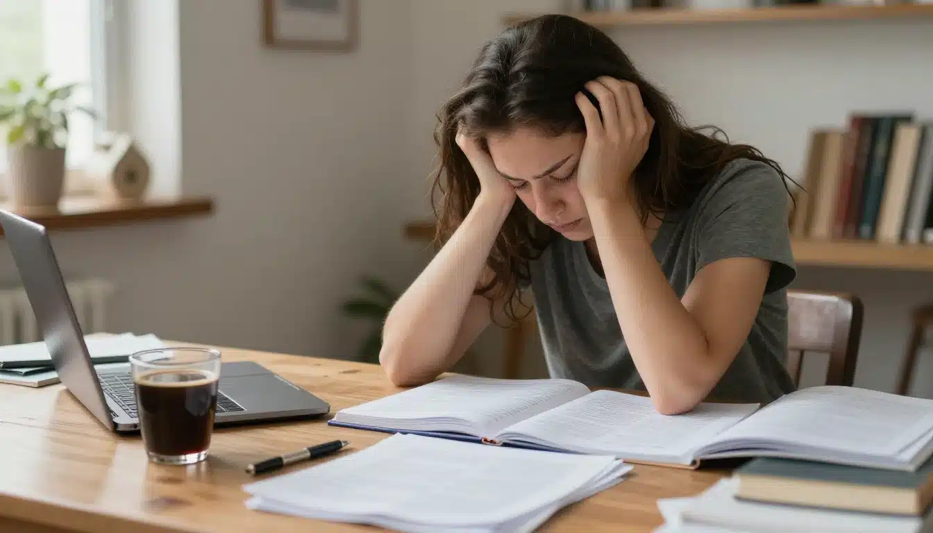 exaustão mental no aprendizado, burnout de inglês, como estudar inglês sem cansar, brain fog, bloqueio no aprendizado, Fluent Way Idiomas, dicas de estudo, professores fluentes, metodologia de inglês, saúde mental e estudos, input compreensível, recuperação cognitiva, micro-hábitos, diffuse mode, focar no processo, ansiedade linguística, desistir do inglês, motivação para estudar, platô de aprendizado, descanso estratégico, aprender inglês com séries, rotina de estudos sustentável, psicologia do aprendizado, cognitive overload, spaced repetition, fluência sem estresse, curso de inglês personalizado, aulas de conversação, suporte emocional no ensino.