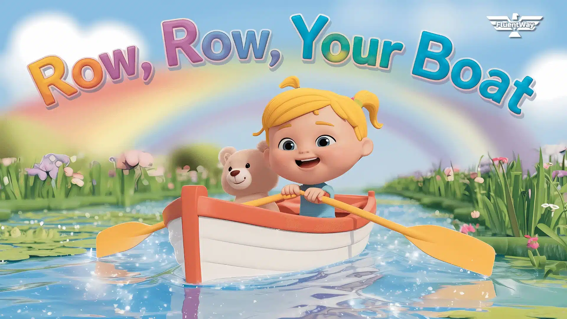 Vocabulário de verbos em inglês música Row Row Row Your Boat